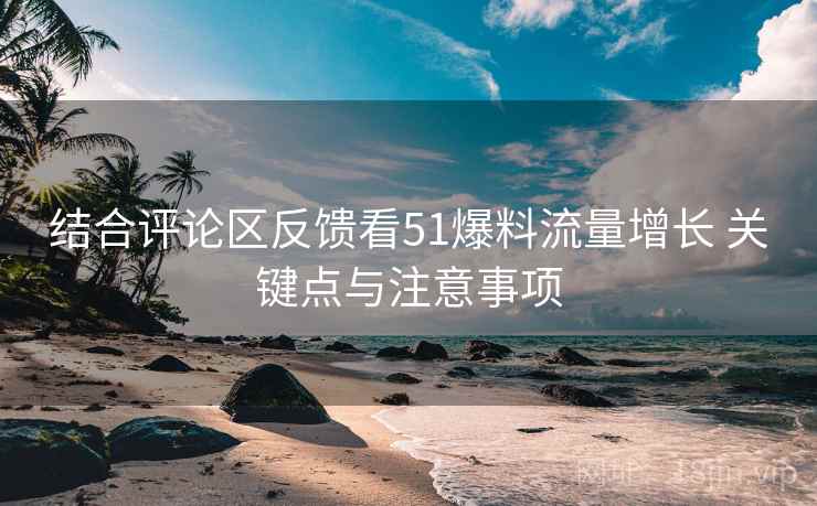 结合评论区反馈看51爆料流量增长 关键点与注意事项