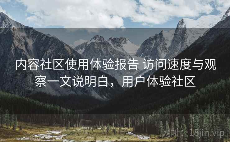 内容社区使用体验报告 访问速度与观察一文说明白，用户体验社区